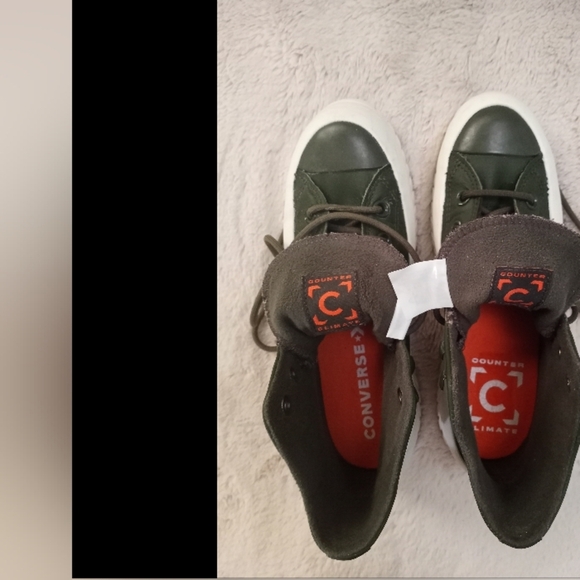 Converse Leather Unisex Cargo Green White Lugged Sole Moto Boho 2.0 High Top - Picture 7 of 9